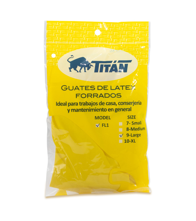 Guante Látex amarillo domestico XL - Paimun Industrial SA